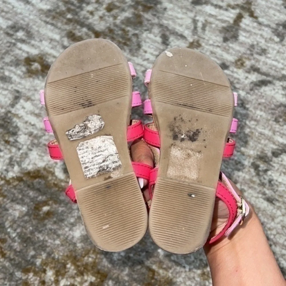 Janie and Jack Multi Bow Pink Ombré‎ Sandals